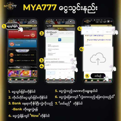 Mya777ငွေသွင်းနည်း